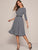 Binding Detail Houndstooth Fit & Flare Dress Without Belt