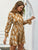 Plants Print Frill High Waist Dress