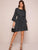 Dalmatian Print Flounce Sleeve Belted Dress