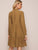 Tie Neck Button Front Ruffle Hem Dress
