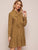 Tie Neck Button Front Ruffle Hem Dress