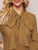 Tie Neck Button Front Ruffle Hem Dress