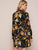 Chain Print Shirred Mock Neck Dress