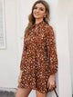 Tie Neck Graphic Pattern Dress