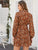 Tie Neck Graphic Pattern Dress