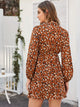Tie Neck Graphic Pattern Dress