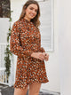 Tie Neck Graphic Pattern Dress