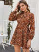 Tie Neck Graphic Pattern Dress