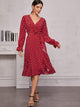 Polka Dot Belted Wrap Dress