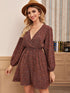 Chiffon Ditsy Floral Surplice Neck A-line Dress