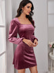 Solid Tie Backless Velvet Dress