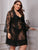 Plus Ruffle Trim Floral Lace Dress