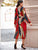Surplice Front Scarf Print Chiffon Dress