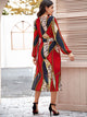 Surplice Front Scarf Print Chiffon Dress