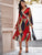 Surplice Front Scarf Print Chiffon Dress