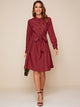 Button Front Gingham Belted Shirt Dress