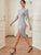 Stand Collar Slit Hem Bodycon Dress