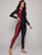 Contrast Side Zipper Front Long Sleeve One Piece Swimwear