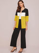 Cut And Sew Coat With Wide Leg Pants