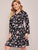 Plus V-neck Floral Print Shirt Dress