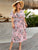 Plus Floral Print Split Thigh Belted A-line Dress