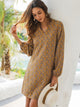 Ditsy Floral Print V-neck Tunic Dress