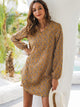 Ditsy Floral Print V-neck Tunic Dress