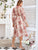 Tie Neck Floral Print Chiffon Overlay Dress