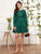 Lace Panel Ruffle Hem Smock Dress