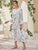 Floral Print Contrast Lace Satin Night Dress