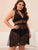 Plus Polka Dot Sheer Mesh Dress Without Lingerie Set