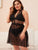 Plus Polka Dot Sheer Mesh Dress Without Lingerie Set