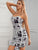 Newspaper Print Bodycon Dress