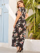 Plus Floral Print Split Dress