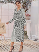 Graphic Pattern Wrap Tie Side Dress