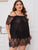 Plus Floral Lace Sheer Dress