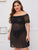Plus Contrast Lace Mesh Dress