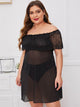 Plus Contrast Lace Mesh Dress