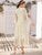 Lantern Sleeve Plant Lace Overlay Dress