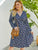 Plus Ditsy Floral Print Tie Side Dress