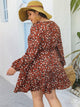 Plus Allover Print Contrast Lace A-line Dress