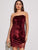 Contrast Lace Strapless Velvet Dress