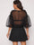 Swiss Dot Mesh Bodice Puff Sleeve Dress