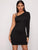 Asymmetrical Neck Solid Bodycon Dress