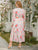 Plus Gigot Sleeve Flounce Hem Belted Floral Dress