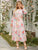 Plus Gigot Sleeve Flounce Hem Belted Floral Dress