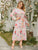 Plus Gigot Sleeve Flounce Hem Belted Floral Dress