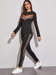 Contrast Panel Leopard Print Tee & Pants