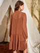 Swiss Dot Tie Front Smock Dress