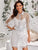 Button Front Belted Polka Dot Organza 2 In 1 Dress